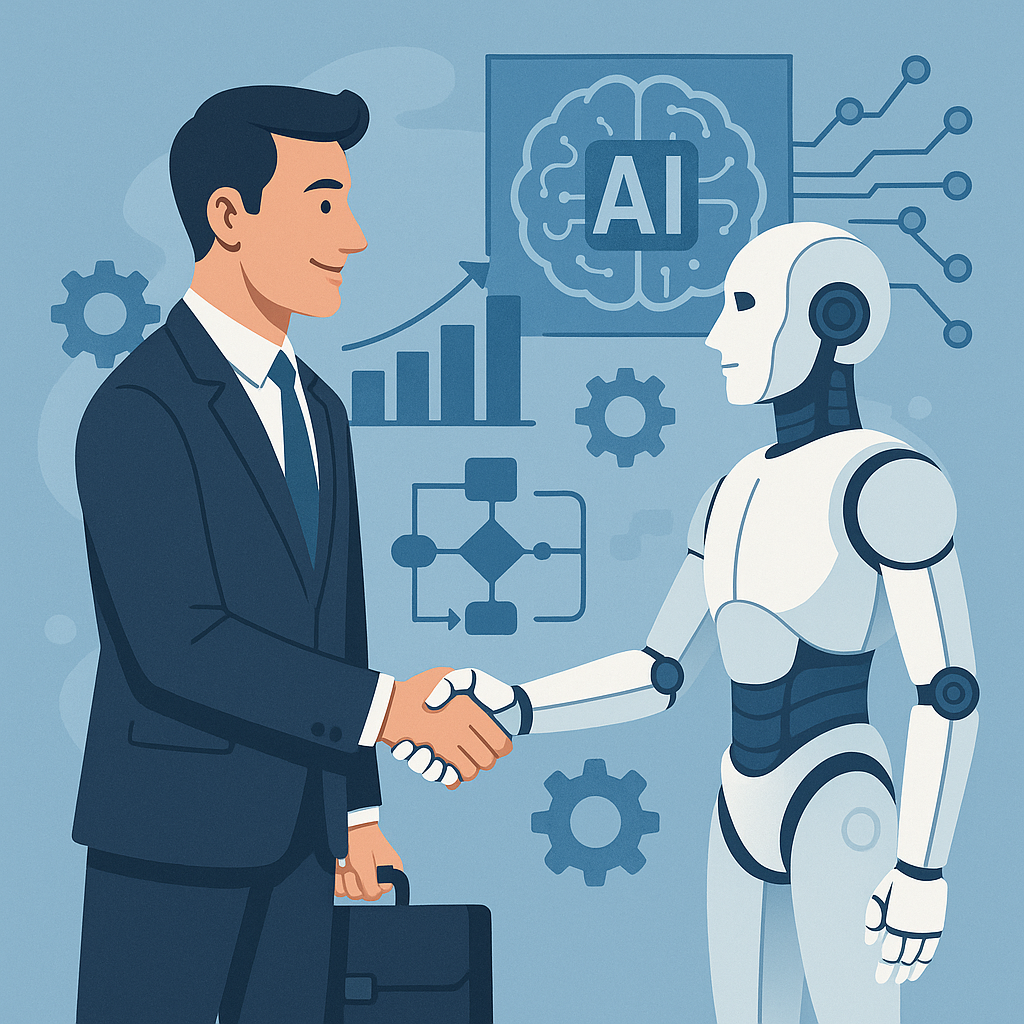 Empresario adoptando nuevas tecnologias